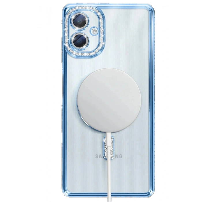 Samsung Galaxy A06 Joke Simli Magneticsafe Kılıf - Mavi