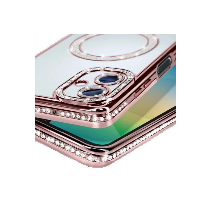 Samsung Galaxy A06 Joke Simli Magneticsafe Kılıf - Pembe