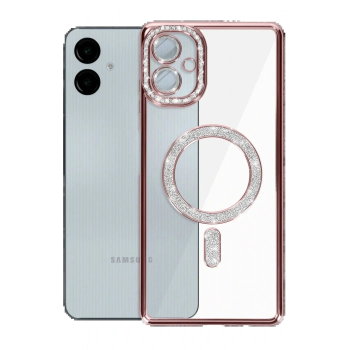 Samsung Galaxy A06 Joke Simli Magneticsafe Kılıf - Pembe