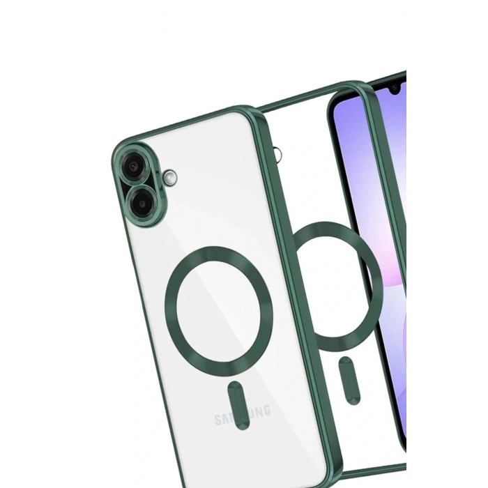 Samsung Galaxy A07 Kross Magneticsafe Kapak - Koyu Yeşil