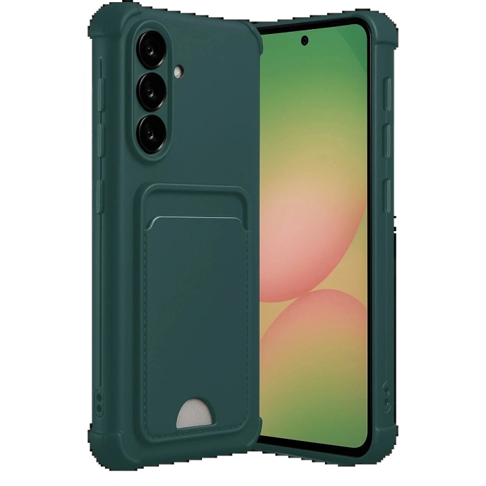 Samsung Galaxy A17 5G Kelvin Kartvizitli Silikon - Koyu Yeşil