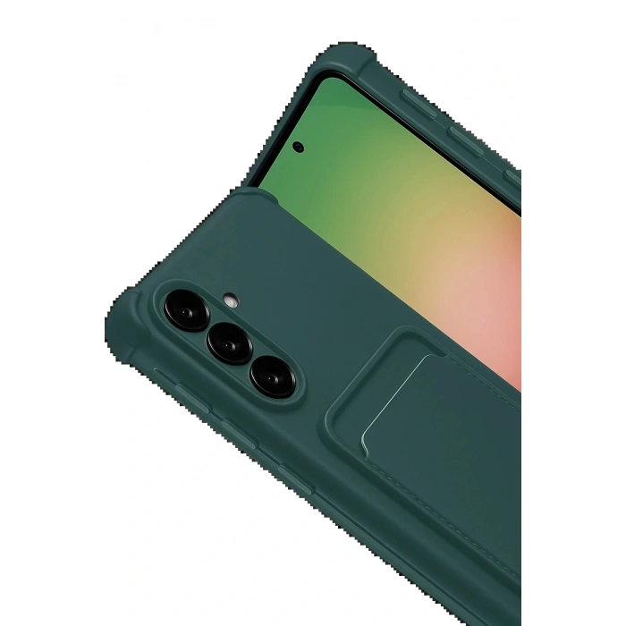 Samsung Galaxy A17 5G Kelvin Kartvizitli Silikon - Koyu Yeşil