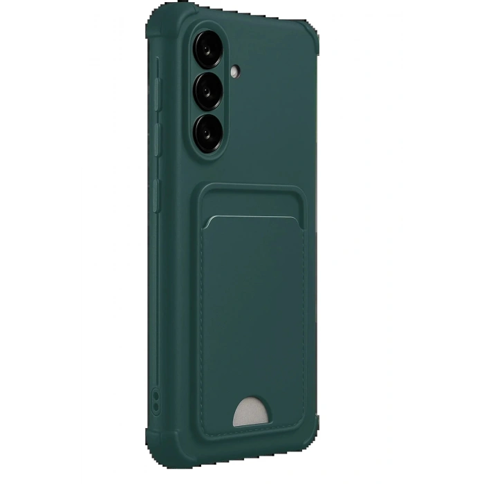 Samsung Galaxy A17 5G Kelvin Kartvizitli Silikon - Koyu Yeşil