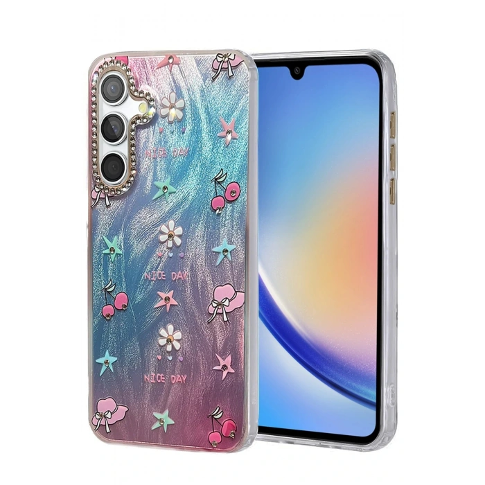 Samsung Galaxy A34 5G Kılıf Blade Aynalı Desenli Kapak - Desen 4