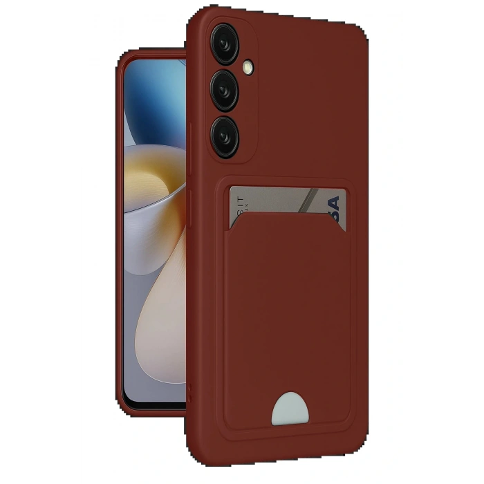 Samsung Galaxy A36 Kılıf Kelvin Kartvizitli Silikon - Bordo