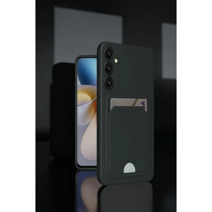 Samsung Galaxy A36 Kılıf Kelvin Kartvizitli Silikon - Derin Mor