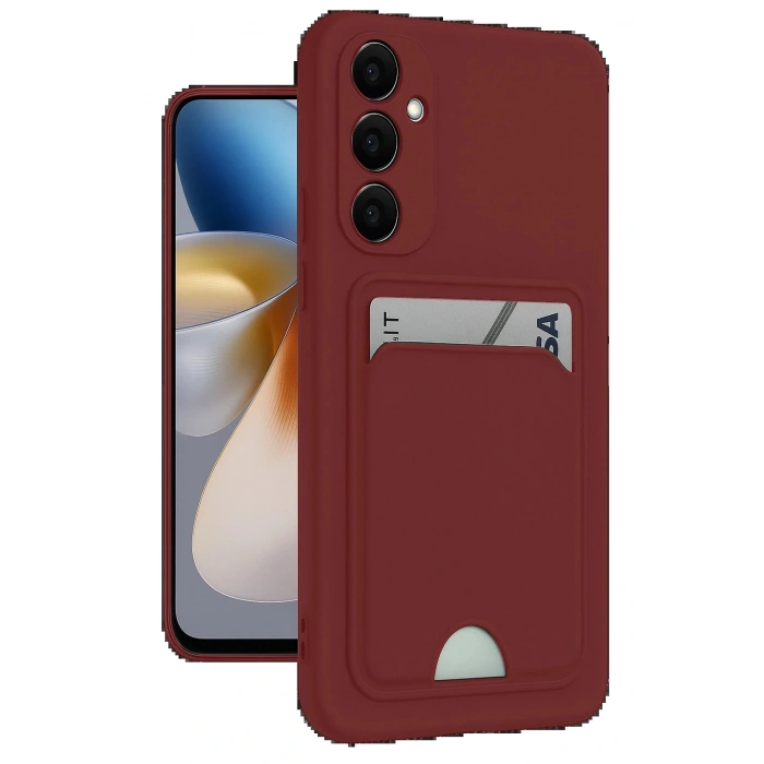 Samsung Galaxy M15 Kelvin Kartvizitli Silikon - Bordo