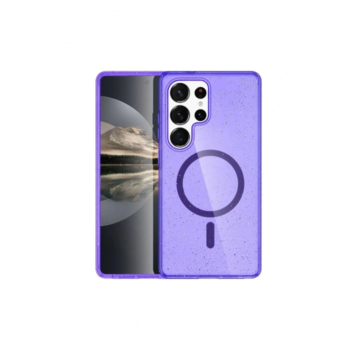 Samsung Galaxy S23 Ultra Kılıf Star Magsafe Kapak - Mor