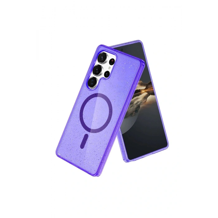 Samsung Galaxy S23 Ultra Kılıf Star Magsafe Kapak - Mor