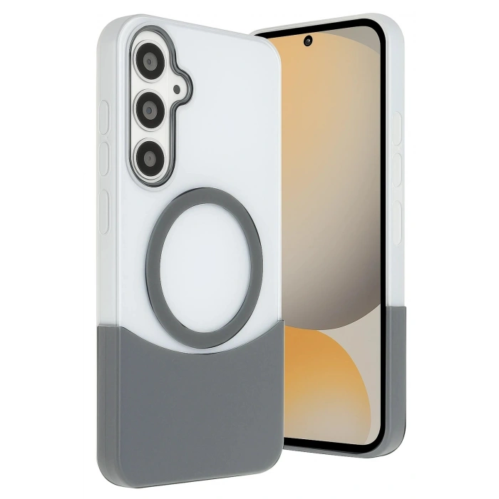 Samsung Galaxy S24 FE Velar Magsafe Kapak - Natural Grey