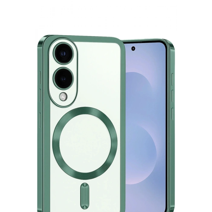 Samsung Galaxy S25 Edge Kross Magneticsafe Kapak - Koyu Yeşil