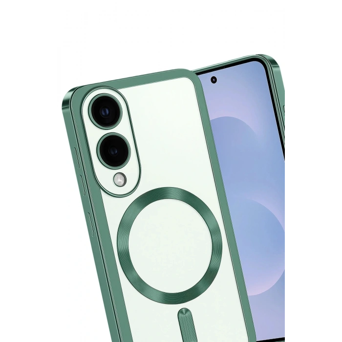 Samsung Galaxy S25 Edge Kross Magneticsafe Kapak - Koyu Yeşil