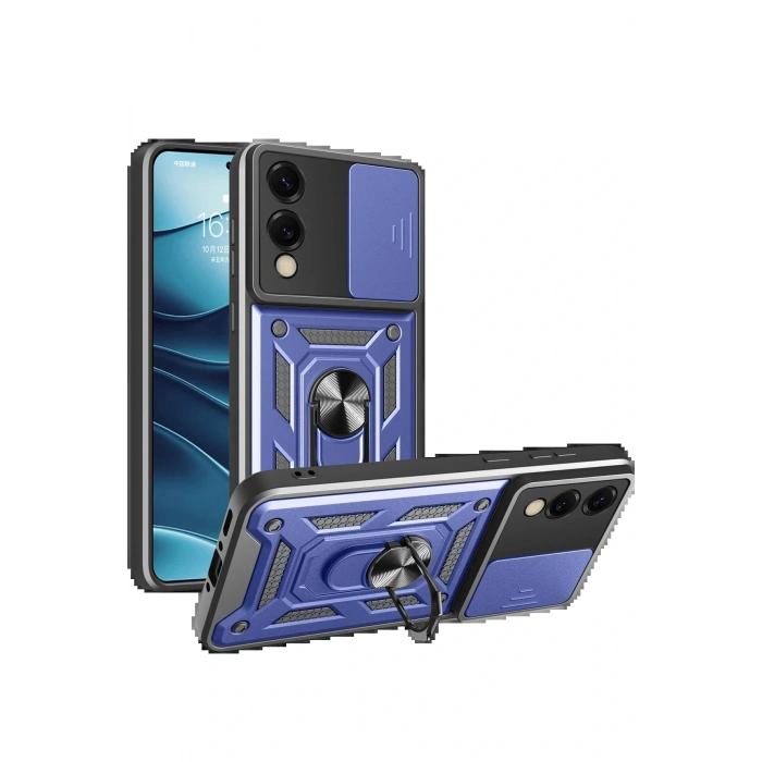 Samsung Galaxy S25 Edge Pars Lens Yüzüklü Silikon - Lacivert