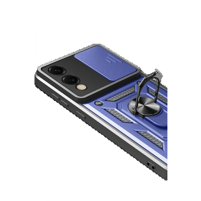 Samsung Galaxy S25 Edge Pars Lens Yüzüklü Silikon - Lacivert