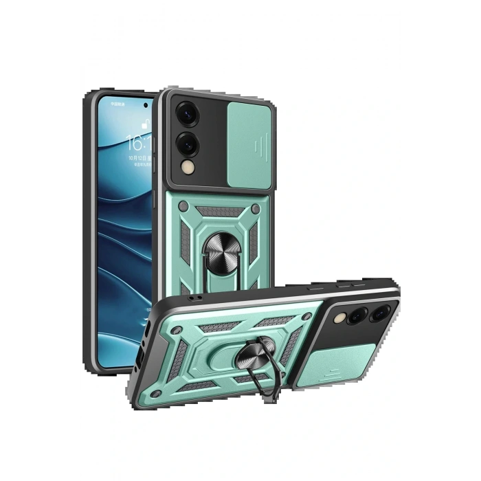 Samsung Galaxy S25 Edge Pars Lens Yüzüklü Silikon - Yeşil