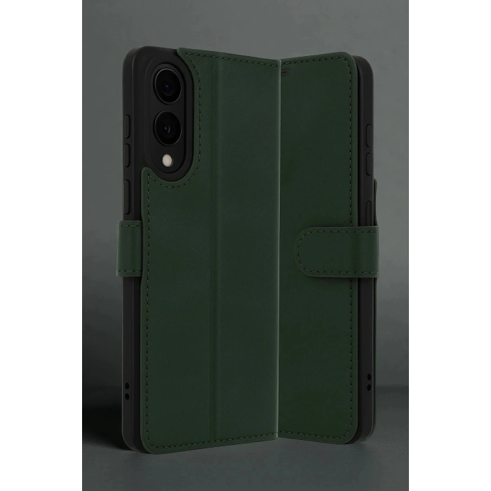 Samsung Galaxy S25 Edge Trend S Plus Kapaklı Kılıf - Koyu Yeşil