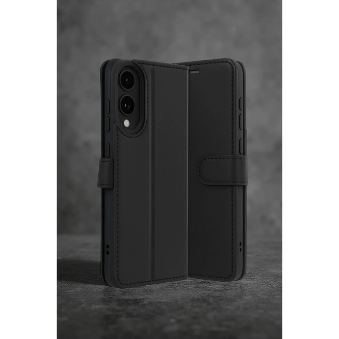 Samsung Galaxy S25 Edge Trend S Plus Kapaklı Kılıf - Siyah