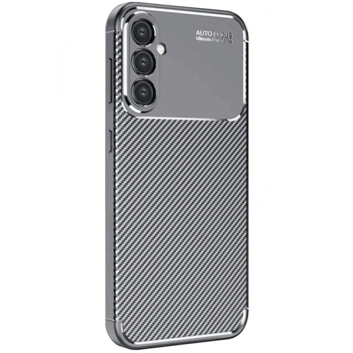 Samsung Galaxy S25 Plus Kılıf Auto Focus Karbon Kapak - Gri