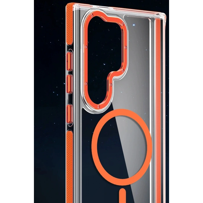 Samsung Galaxy S25 Ultra Bella Magsafe Kapak - Turuncu