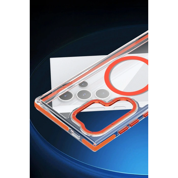 Samsung Galaxy S25 Ultra Bella Magsafe Kapak - Turuncu