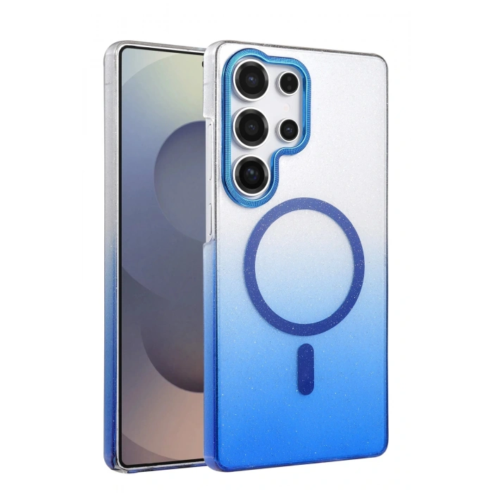 Samsung Galaxy S25 Ultra Glossy Magsafe Kapak - Mavi