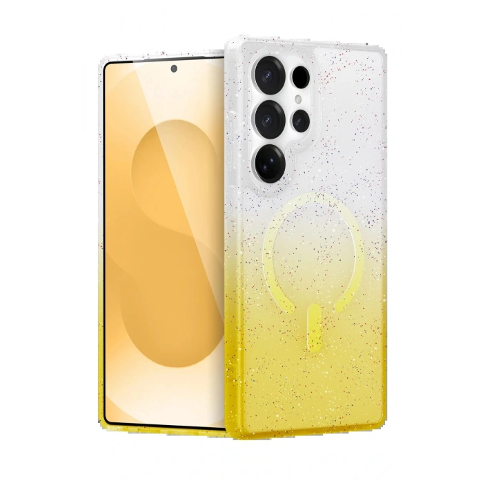 Samsung Galaxy S25 Ultra Pummel Shiny Magsafe Kapak - Gold