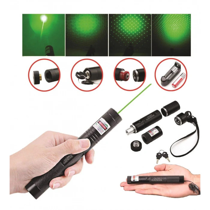 Şarjlı Yeşil Lazer Yakıcı Pointer 15 Km Lazer 1000 Mv (4172)