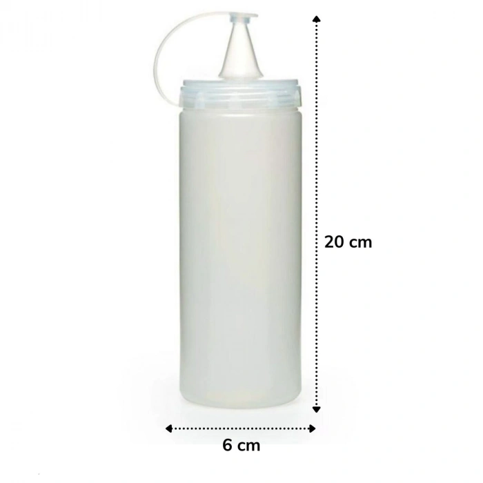 Şeffaf Kapaklı Sızdırmaz Yağlık Sosluk Şişesi Plastik Yağdanlık 400 Ml. Ap-9028 (4172)