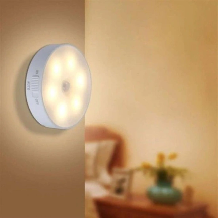 Sensörlü Mıknatıslı Yapışkanlı - Çekmece - Dolap Köşe Aydınlatıcı Kablosuz Şarjlı Led Spot Mutfak Lamba (4172)