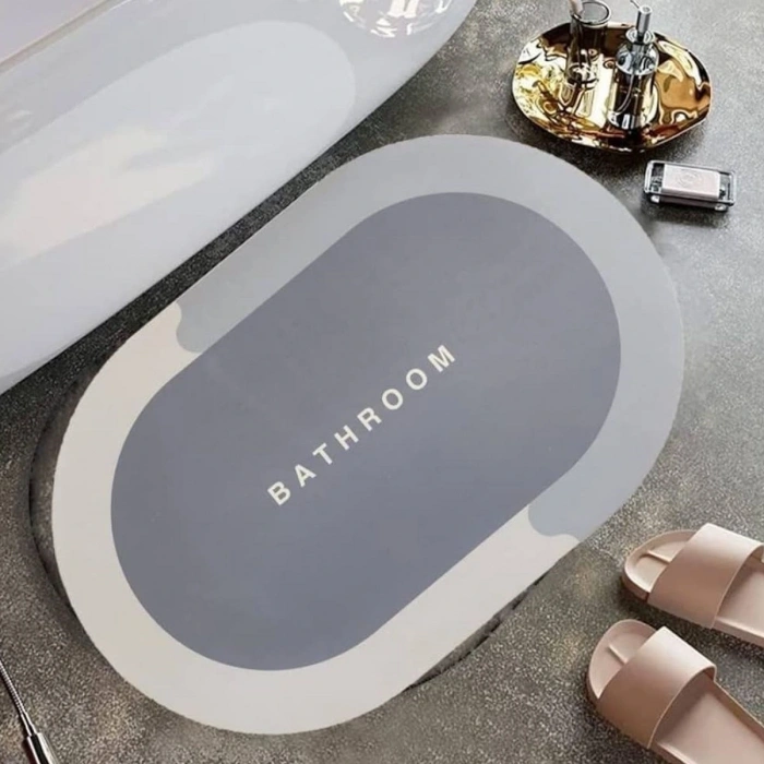 Sihirli Süper Su Emici Kaymaz Tabanlı Oval Paspas 40*60 Cm (4172)