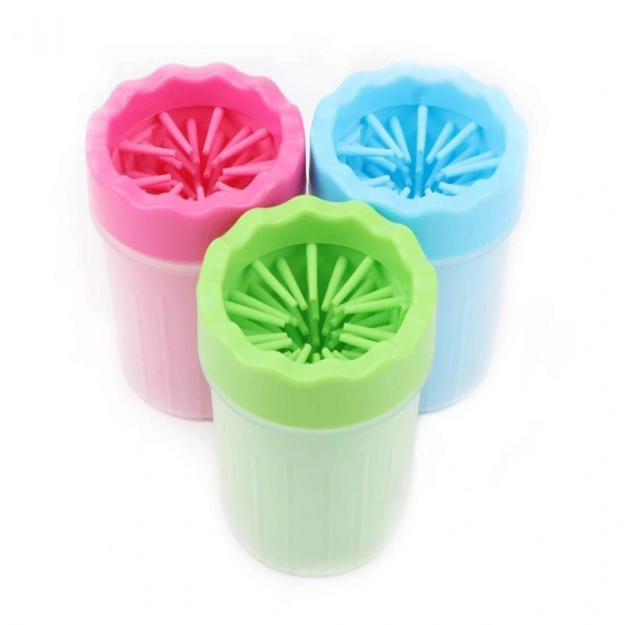 Silikon Jel Fırçalı Kedi Köpek Pati Ayak Yıkama Temizleme Kovası (küçük) (4172)