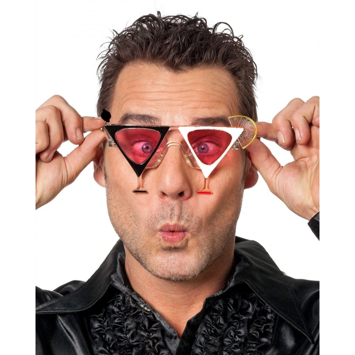 Siyah Beyaz Renk Martini Parti Gözlüğü (4172)