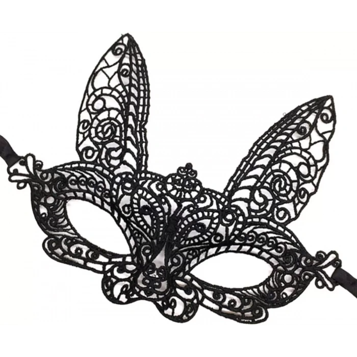Siyah Renk Dantel Kesim Dantel İşlemeli Balo Parti Maskesi 7 No (4172)