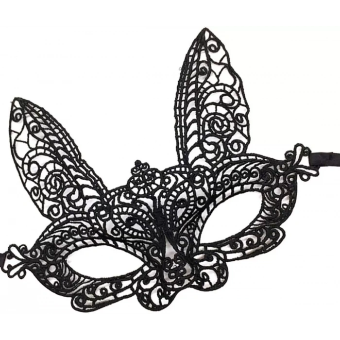 Siyah Renk Dantel Kesim Dantel İşlemeli Balo Parti Maskesi 7 No (4172)