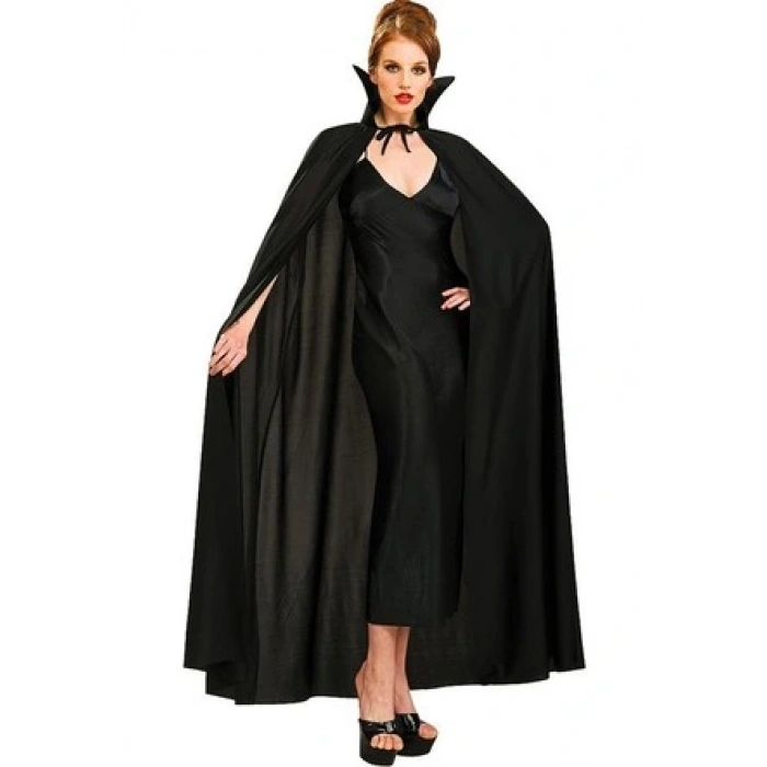 Siyah Renk Yakalı Halloween Pelerini 120 Cm (4172)