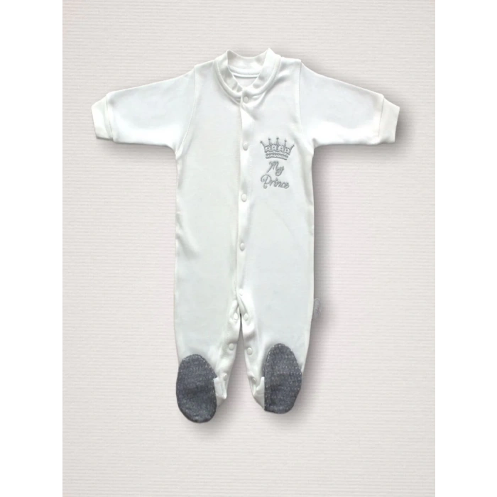 Süper Prens Nakışlı  10lu Zıbın Takımı Hastane Çıkışı Gri