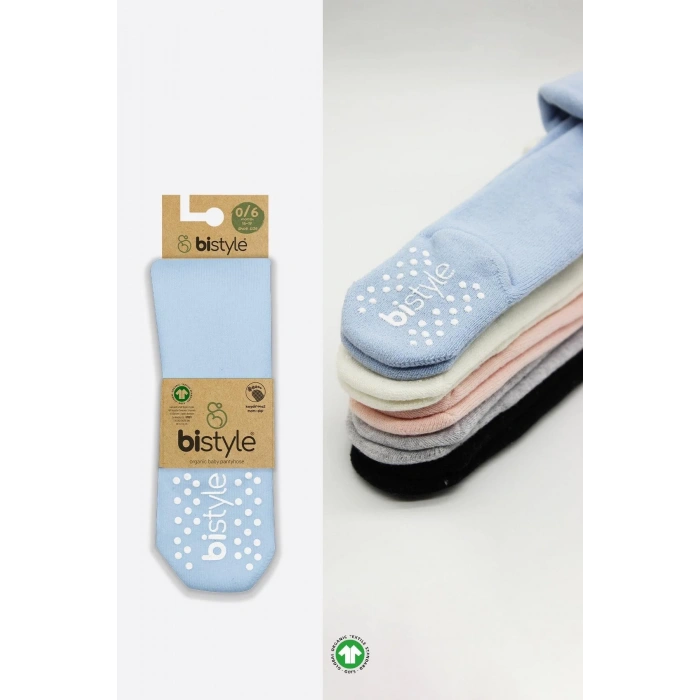 Tekli Kaymaz Basic Külotlu Çorap  Mavi