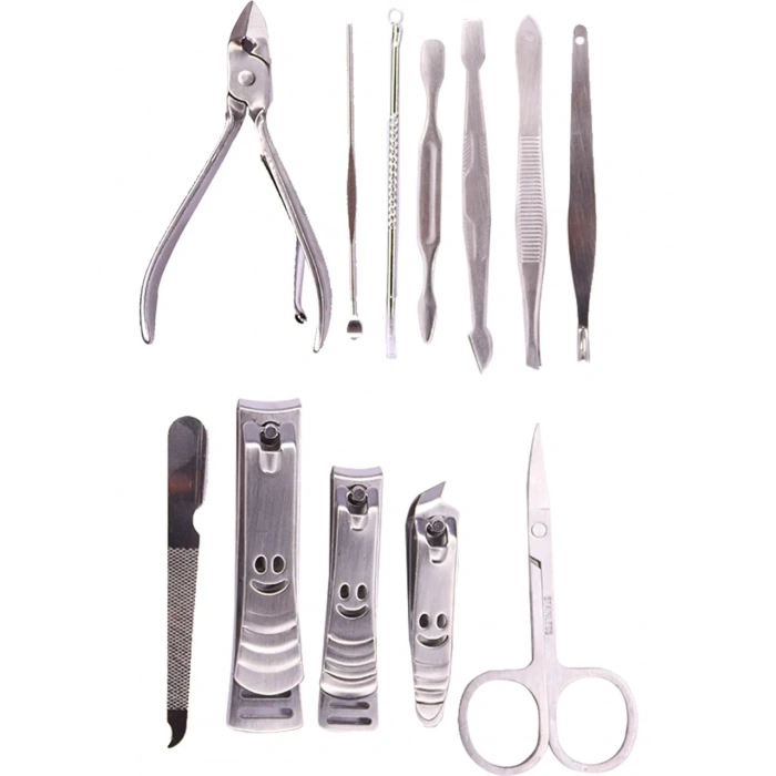 Tırnak Makası Tırnak Bakım Seti Deri Çantalı 12 Parça Set (4172)