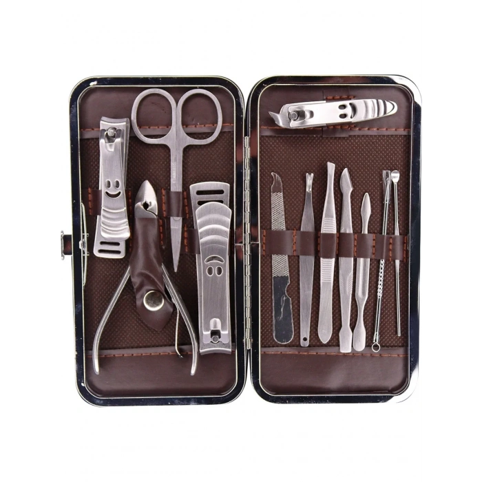Tırnak Makası Tırnak Bakım Seti Deri Çantalı 12 Parça Set (4172)
