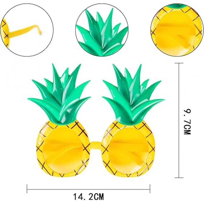 Tropikal Hawaii Ananas Şekilli Parti Gözlüğü 9.5 X 14 Cm (4172)