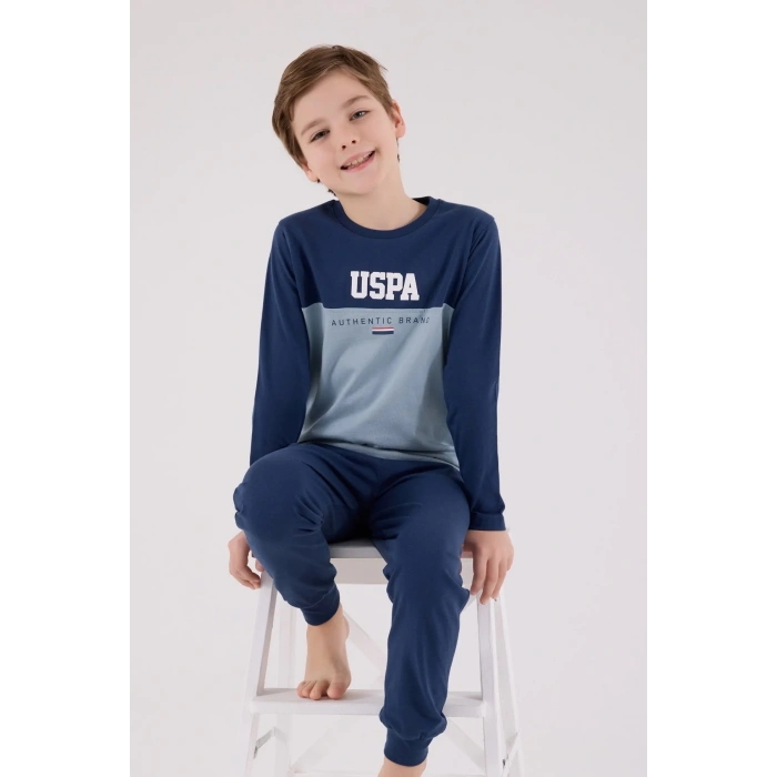 U.s. Polo Assn Uzun Kol Pijama Takım Us2220-4 Koyu İndigo