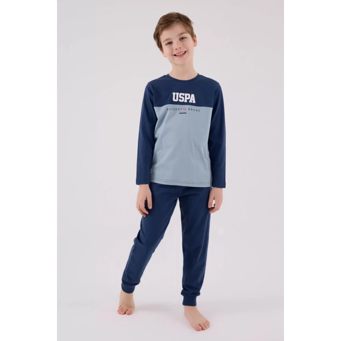 U.s. Polo Assn Uzun Kol Pijama Takım Us2220-4 Koyu İndigo