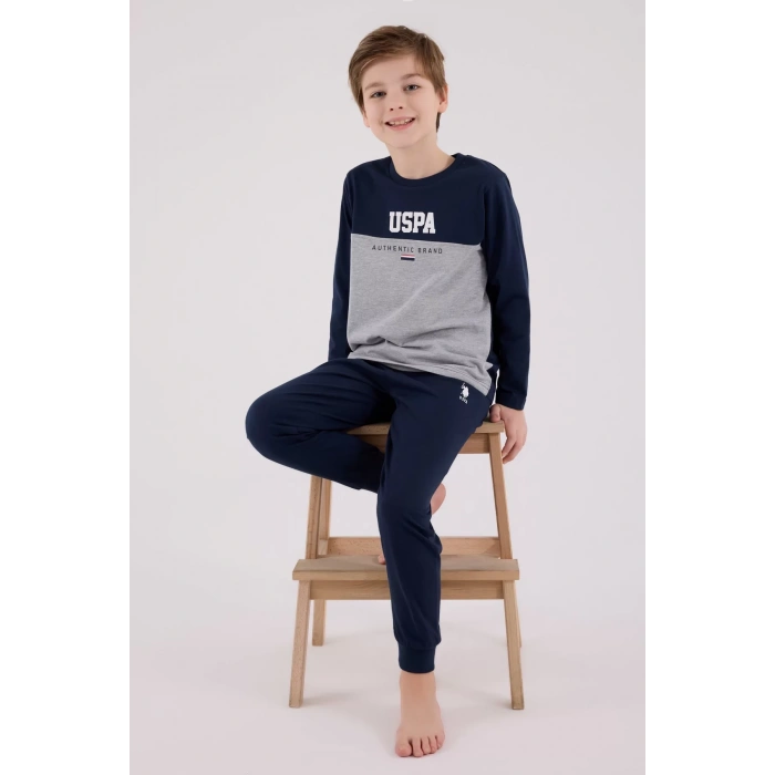 U.s. Polo Assn Uzun Kol Pijama Takım Us2220-4 Lacivert