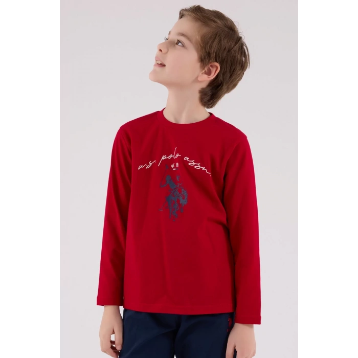 U.s. Polo Assn Uzun Kol Pijama Takım Us2233-4 Kırmızı