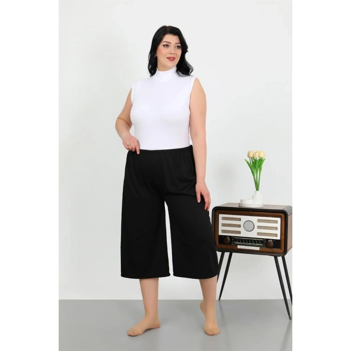 venüsshopping- Kadın Büyük Beden Bürümcük Kapri