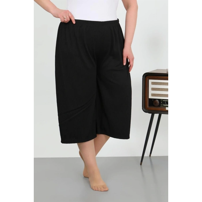 venüsshopping- Kadın Büyük Beden Bürümcük Kapri