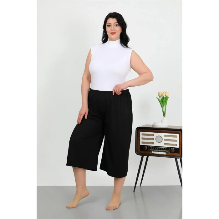 venüsshopping- Kadın Büyük Beden Bürümcük Kapri