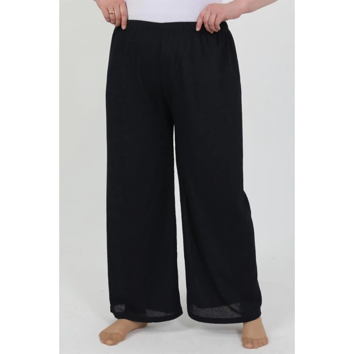 venüsshopping- Kadın Büyük Beden Bürümcük Pantolon Lacivert