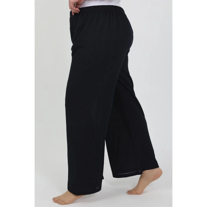 venüsshopping- Kadın Büyük Beden Bürümcük Pantolon Lacivert