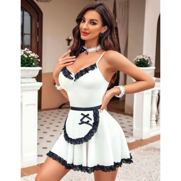 venüsshopping- Kadın Fantezi Kostüm Takım Beyaz